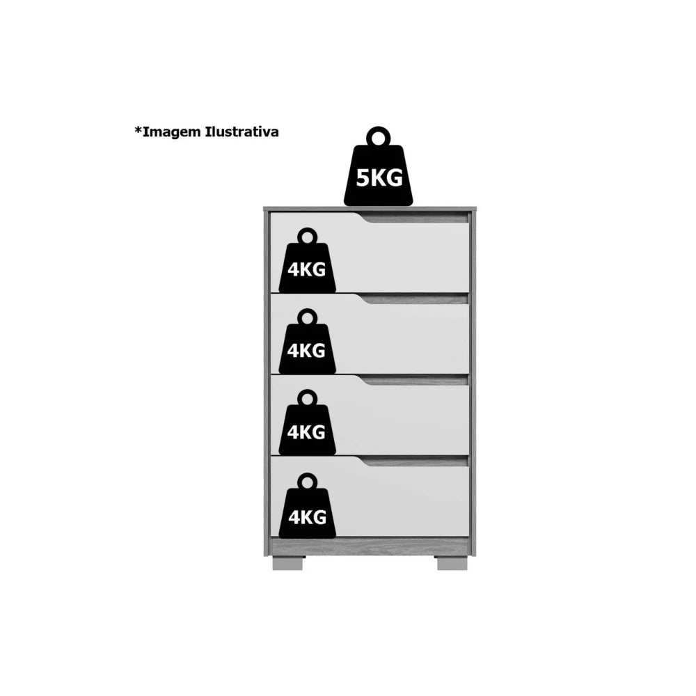 Comoda 4 Cajones - Línea FIT - Marrón