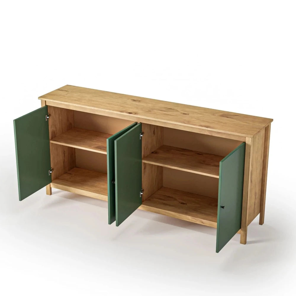 Aparador Cómoda 4 Puertas - Línea Maden - Verde