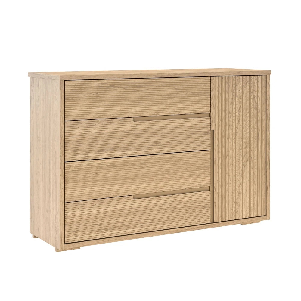 Cómoda Zapatera Nordik - 4 cajones 1 puerta - Beige