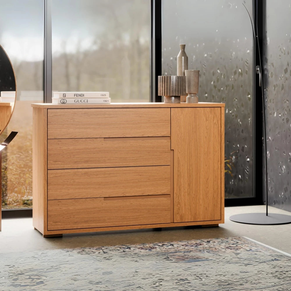 Cómoda Zapatera Nordik - 4 cajones 1 puerta - Beige