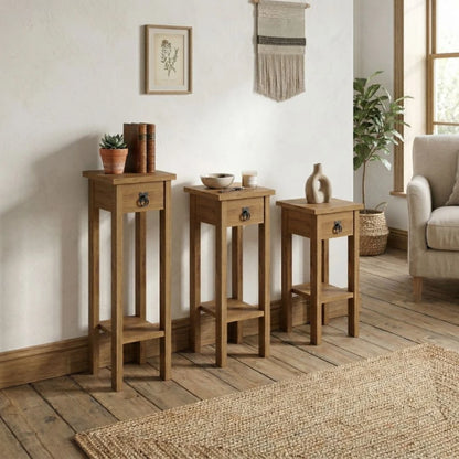 Conjunto Set De Mesas - Línea Monterrey - Nogal