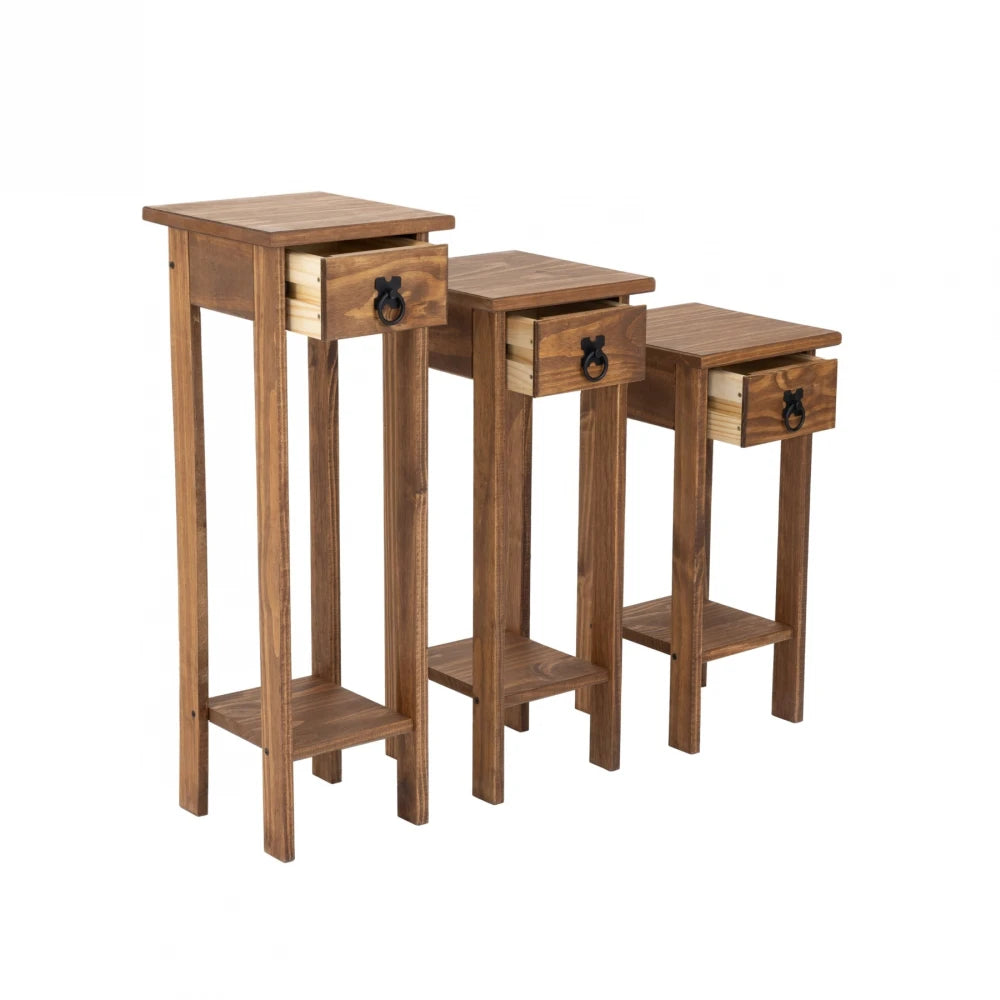 Conjunto Set De Mesas - Línea Monterrey - Nogal