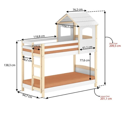 Cucheta Cama Casita Infantil - Blanco