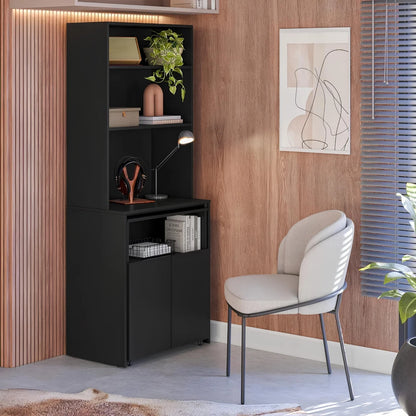 Escritorio Repisa Multifunción Duo - Línea Clara - Negro