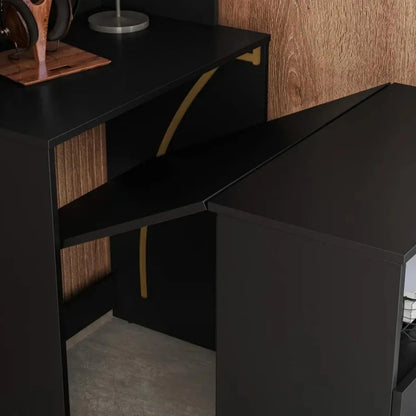 Escritorio Repisa Multifunción Duo - Línea Clara - Negro