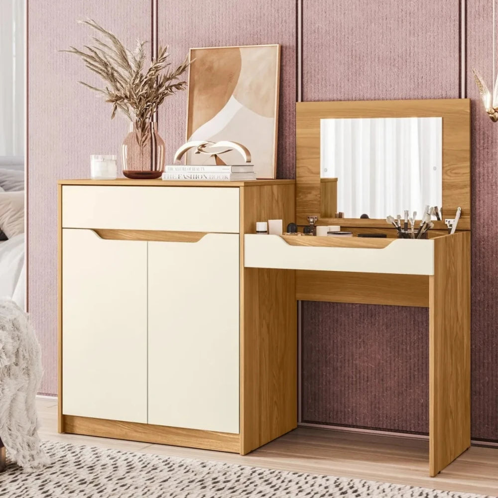 Escritorio Tocador 1 puerta 1 cajón - Trend - FIT - Marron