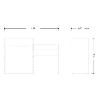 Escritorio Tocador 1 puerta 1 cajón - Trend - FIT - Marron