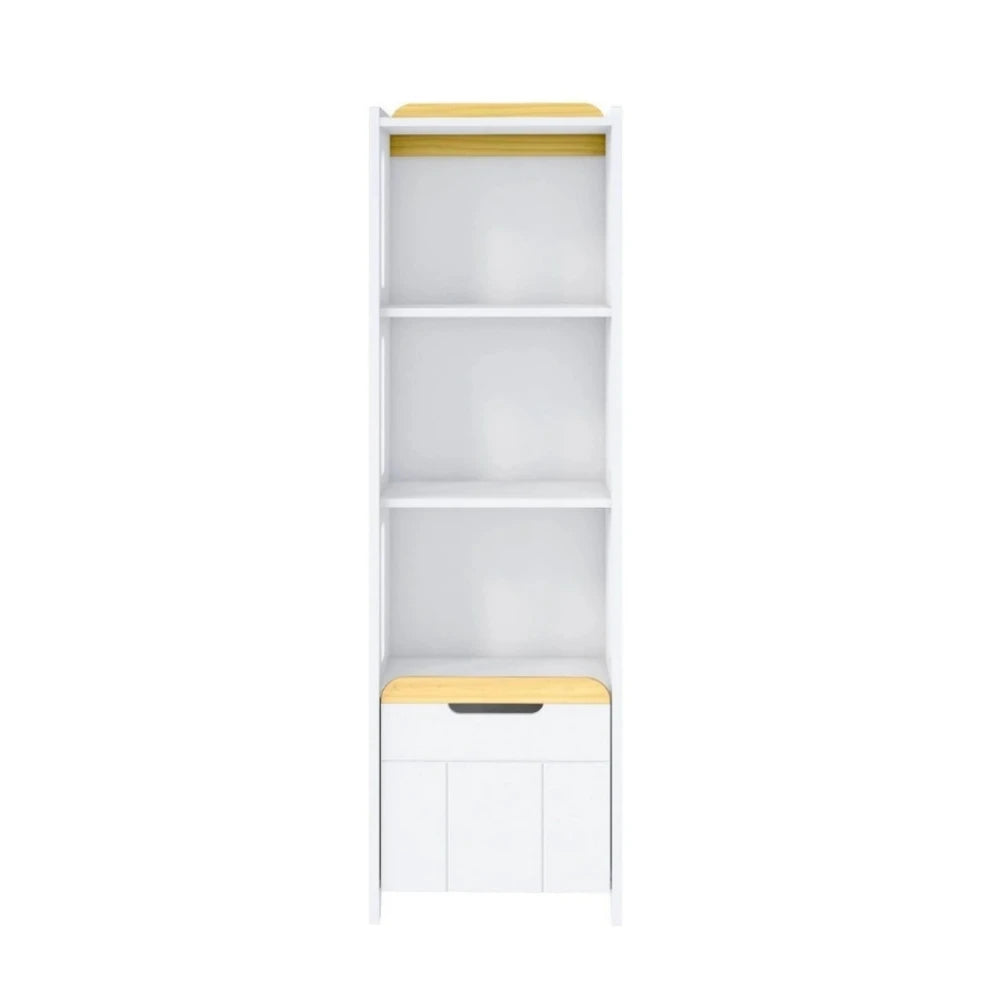 Estantería 1 Puerta 3 Estantes Infantil - Blanco
