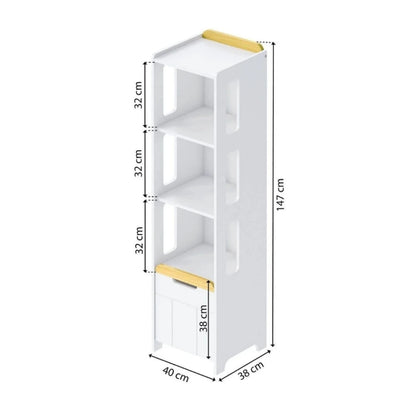 Estantería 1 Puerta 3 Estantes Infantil - Blanco