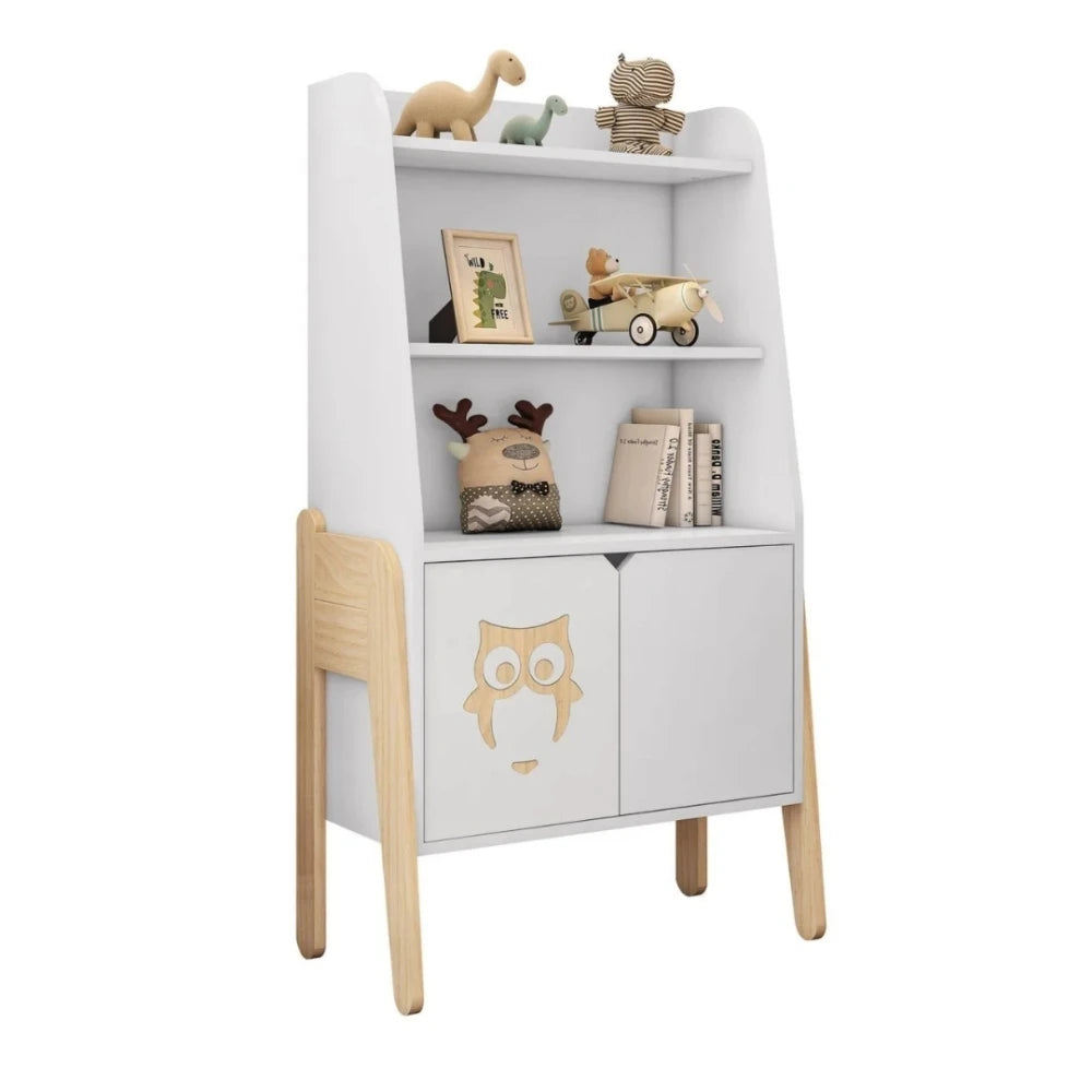 Estantería Biblioteca 2 Puertas 2 Estantes Infantil - Blanco