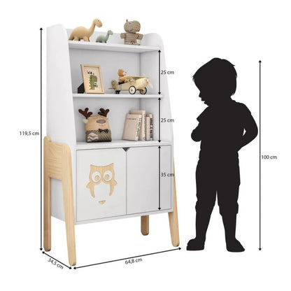 Estantería Biblioteca 2 Puertas 2 Estantes Infantil - Blanco