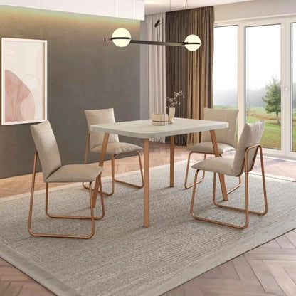 Juego de comedor - 4 sillas Soft Atrix - Rectangular - Marrón