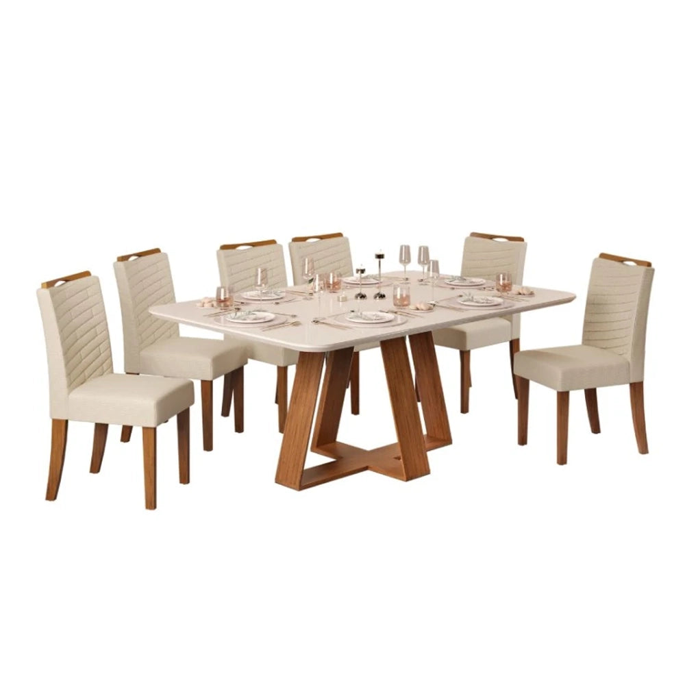 Juego de Comedor 6 Sillas Blanco Línea París