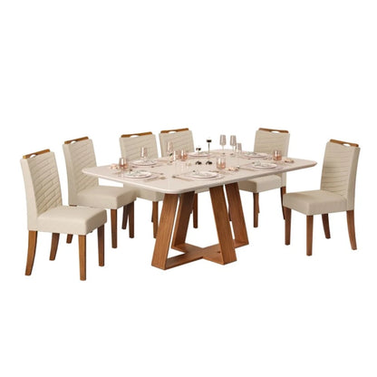 Juego de Comedor 6 Sillas Blanco Línea París