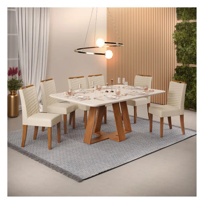 Juego de Comedor 6 Sillas Blanco Línea París