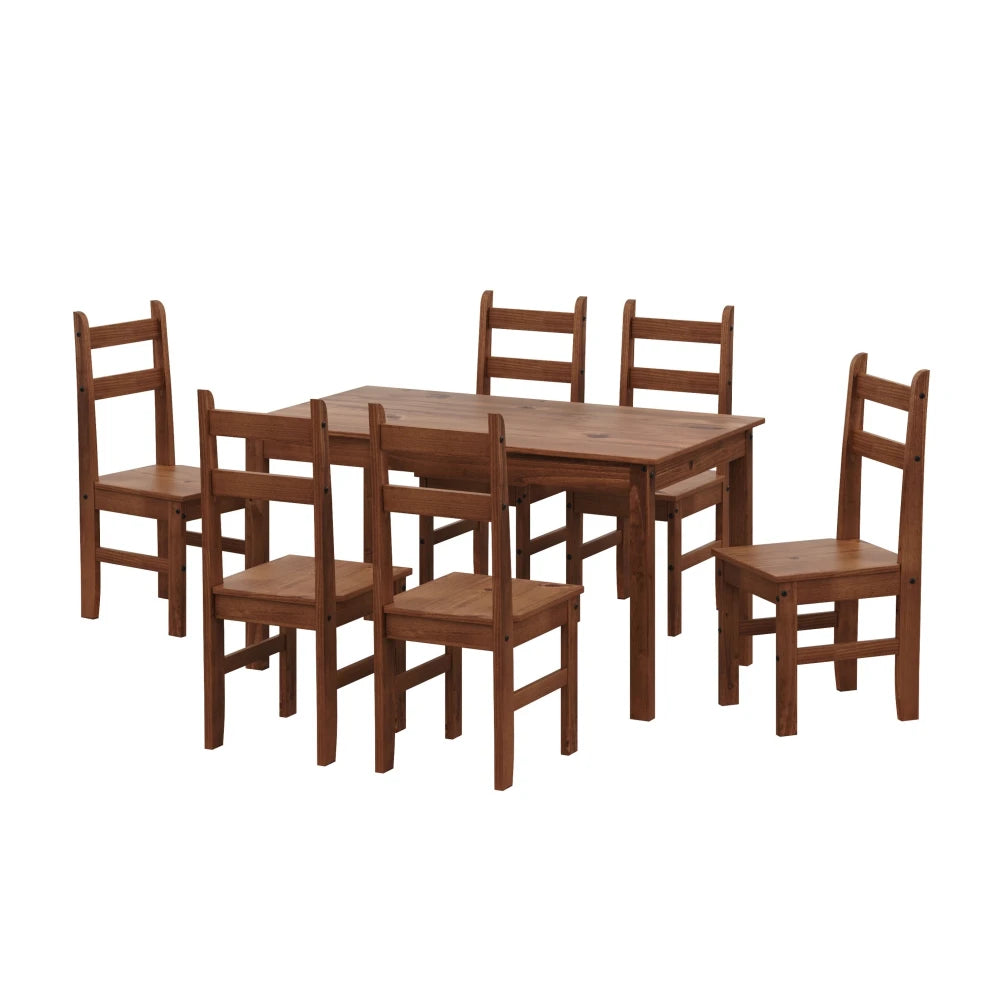 Juego De Comedor Monterrey 6 Sillas - Madera - Oscuro
