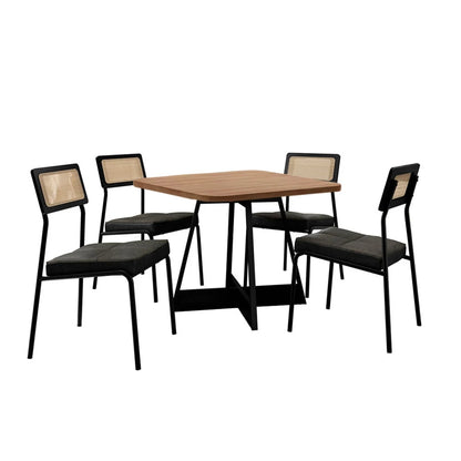 Juego de comedor - Cuadrado - Atix - Negro