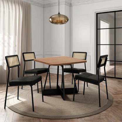 Juego de comedor - Cuadrado - Atix - Negro