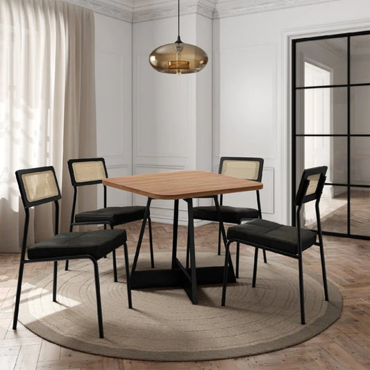 Juego de comedor - Cuadrado - Atix - Negro