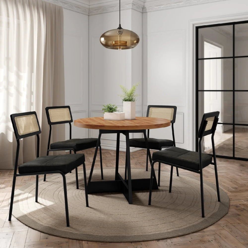 Juego de comedor - Redondo - Atix - Negro