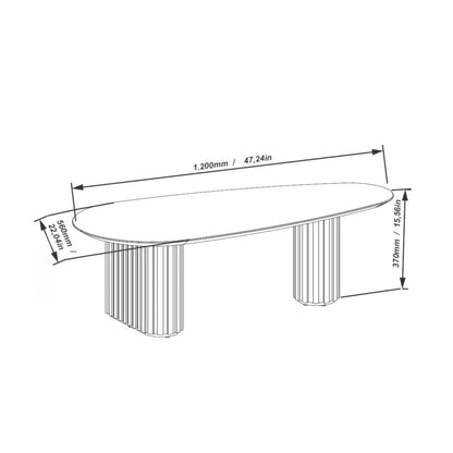 Mesa de centro Oval Mix - Blanco