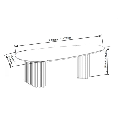 Mesa de centro Oval Mix - Natural