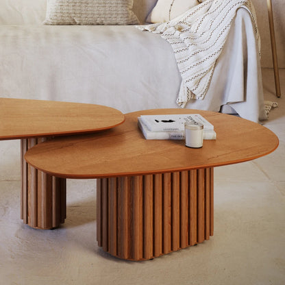 KIT Combo Mesa de Living Oval Mix Small + Large - Línea Nevada - Natural