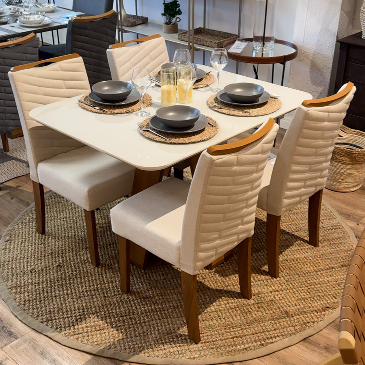 Mesa de Comedor Rectangular - Línea París - Blanco