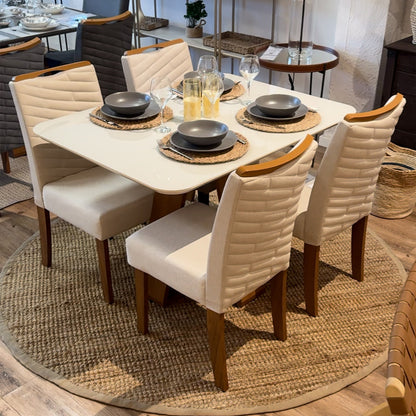 Mesa de Comedor Rectangular - Línea París - Blanco