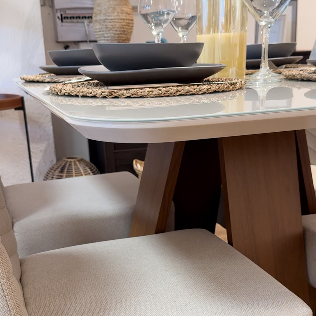 Mesa de Comedor Rectangular - Línea París - Blanco