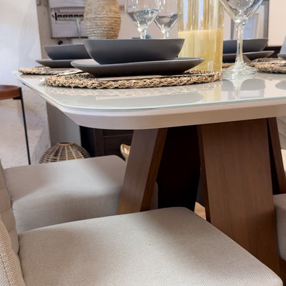 Mesa de Comedor Rectangular - Línea París - Blanco