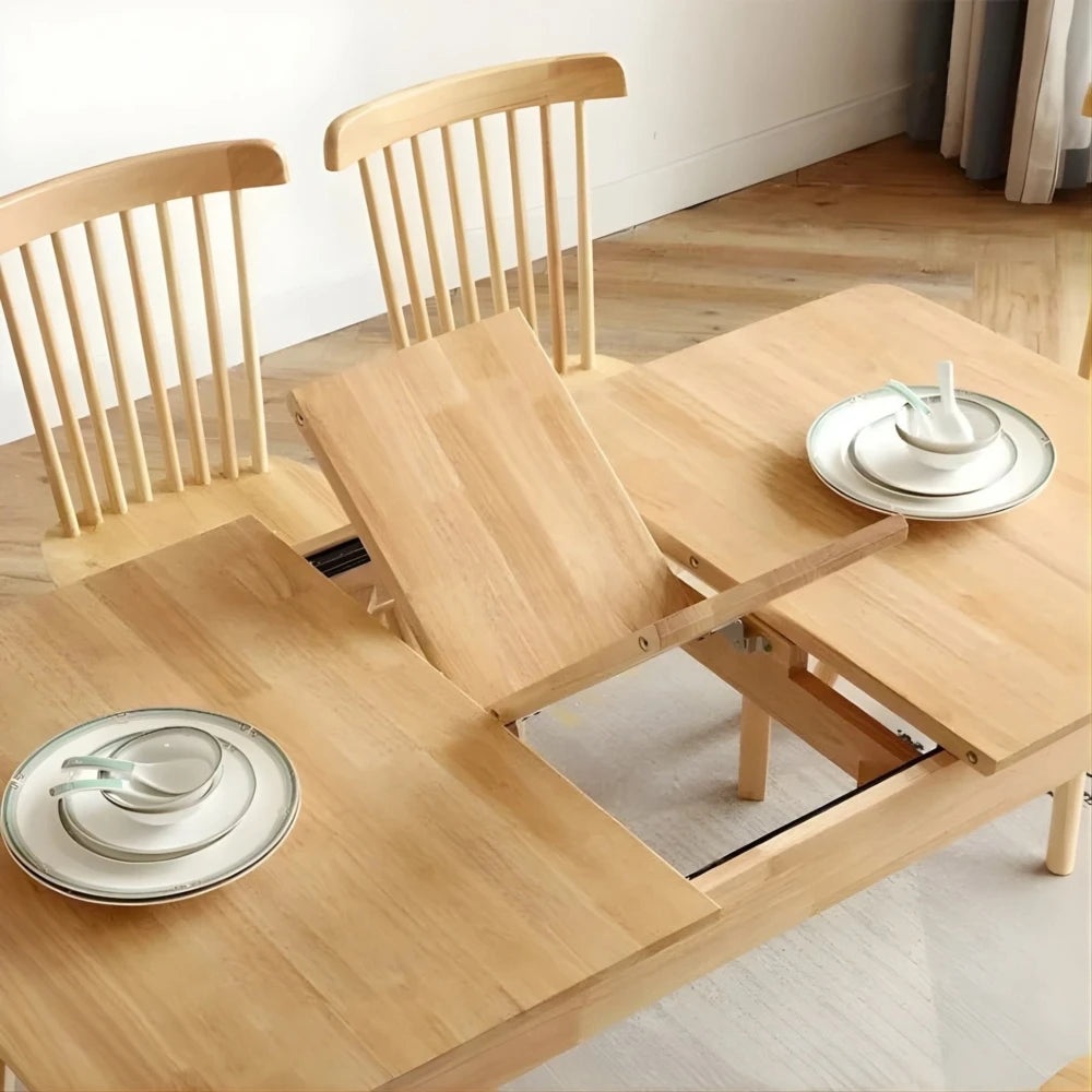Mesa de comedor Extensible - Madera maciza 120 a 150 cm Elan - Línea Serena