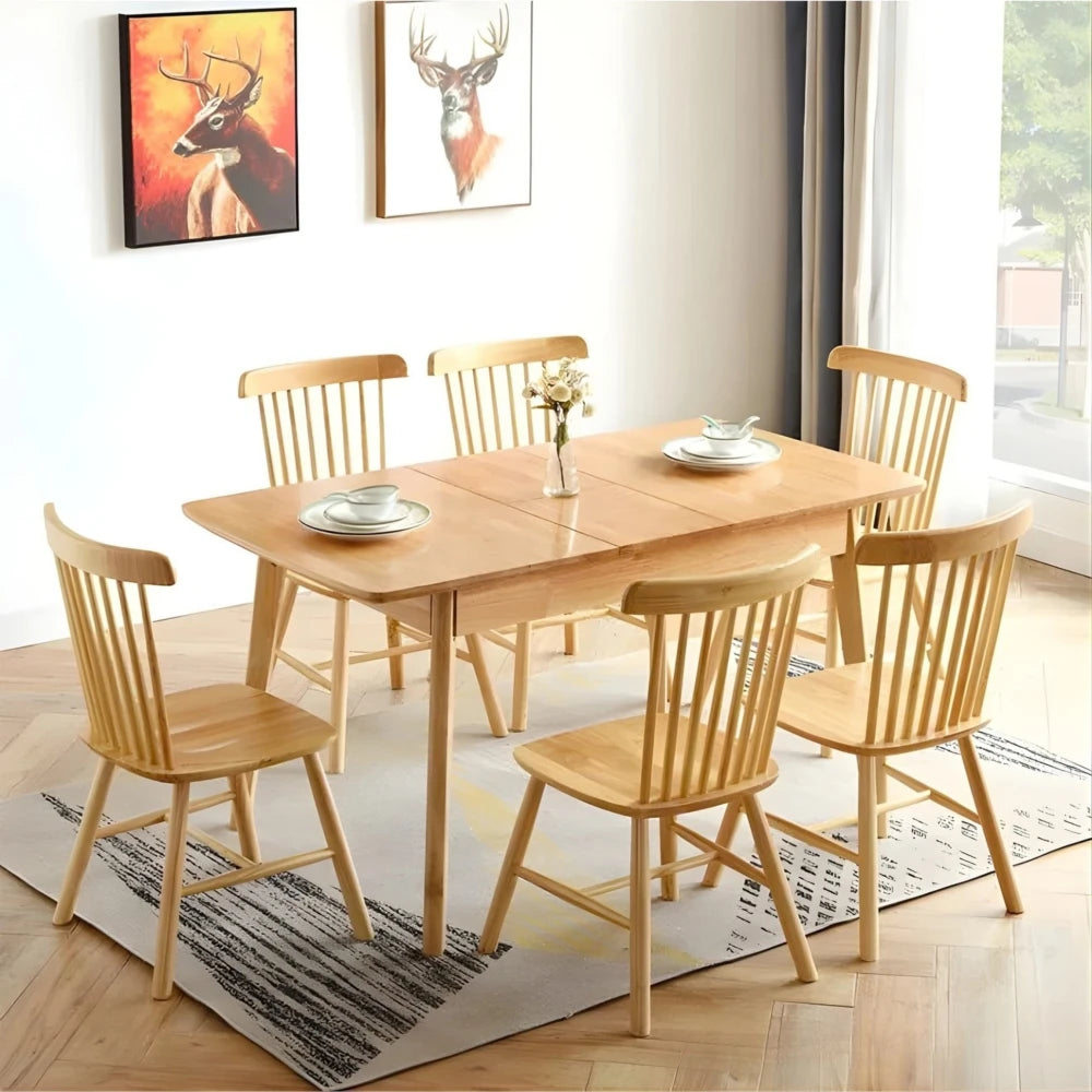 Mesa de comedor Extensible - Madera maciza 120 a 150 cm Elan - Línea Serena