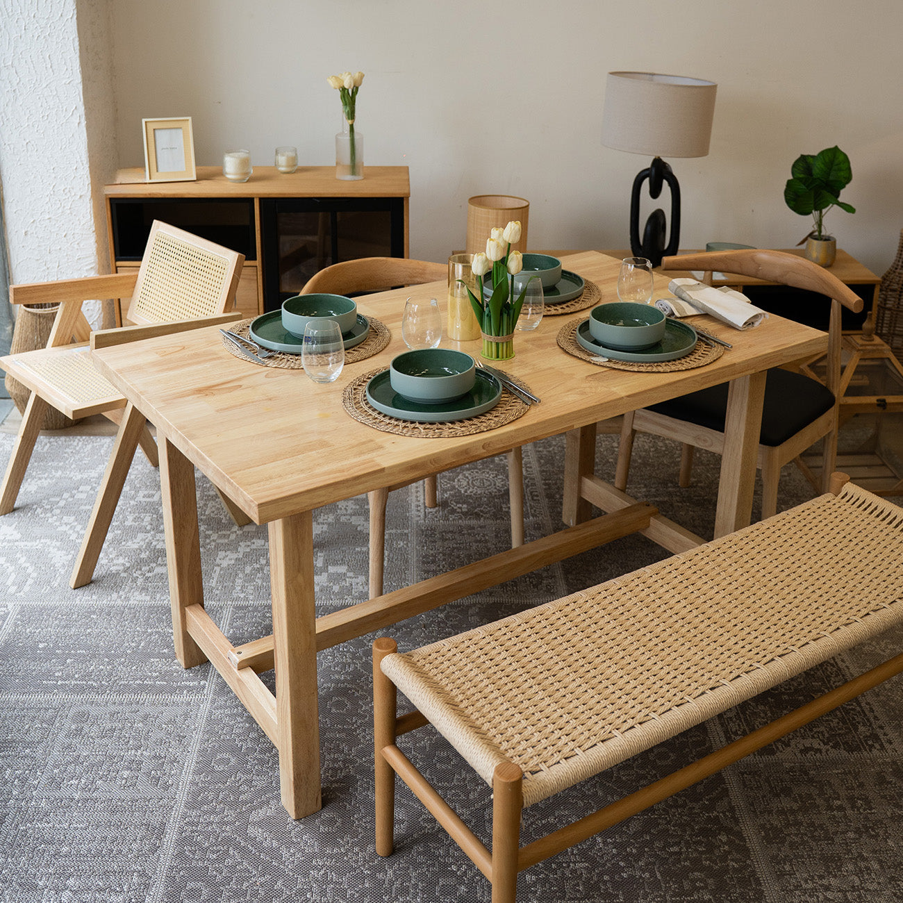 Mesa de comedor Madera Maciza Toronto 140 cm - Línea Serena