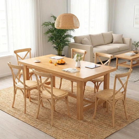 Mesa de comedor Madera Maciza Toronto 140 cm - Línea Serena