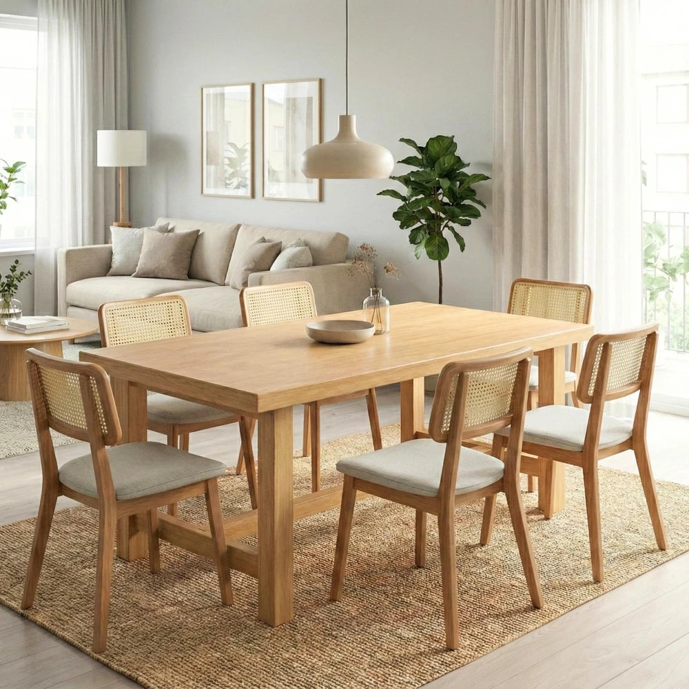 Mesa de comedor Madera Maciza Toronto 140 cm - Línea Serena
