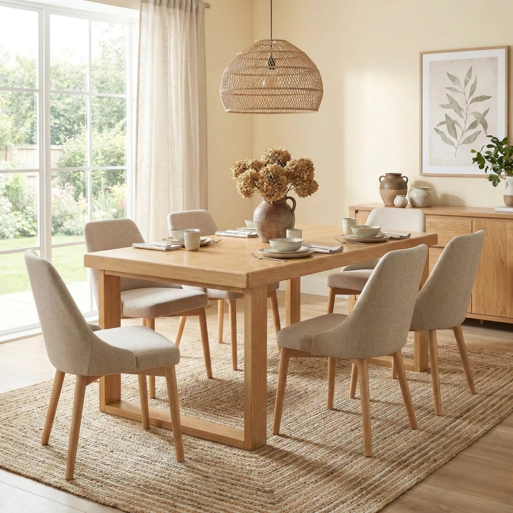 Mesa de comedor Nilo Madera maciza 180 cm - Línea Serena