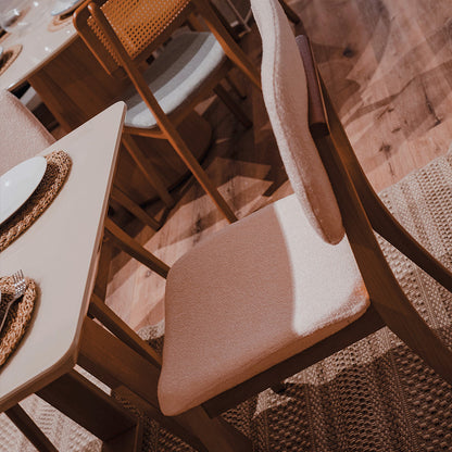 Silla de Comedor - Línea Nevada - Bouclé/Natural