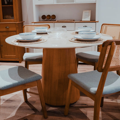 Mesa de Comedor Ana - Redonda - Línea Nevada - Blanco