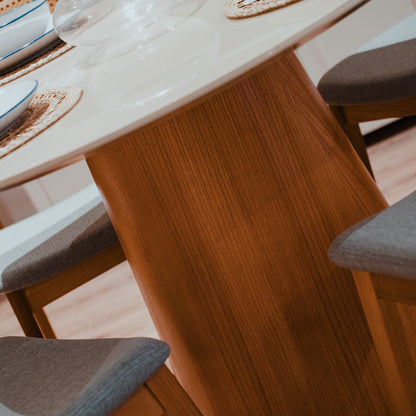 Mesa de Comedor Ana - Redonda - Línea Nevada - Blanco