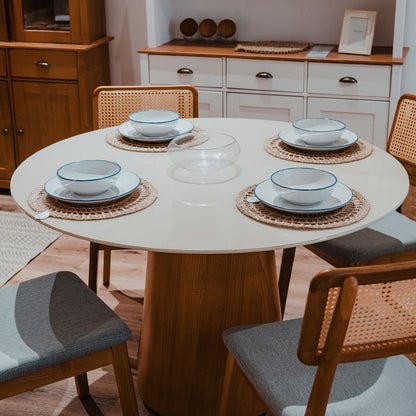 Mesa de Comedor Ana - Redonda - Línea Nevada - Blanco