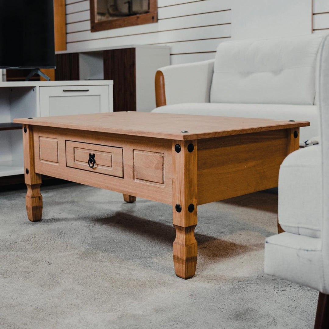 KIT Mesa De Living + Rack de TV Línea Monterrey - Natural