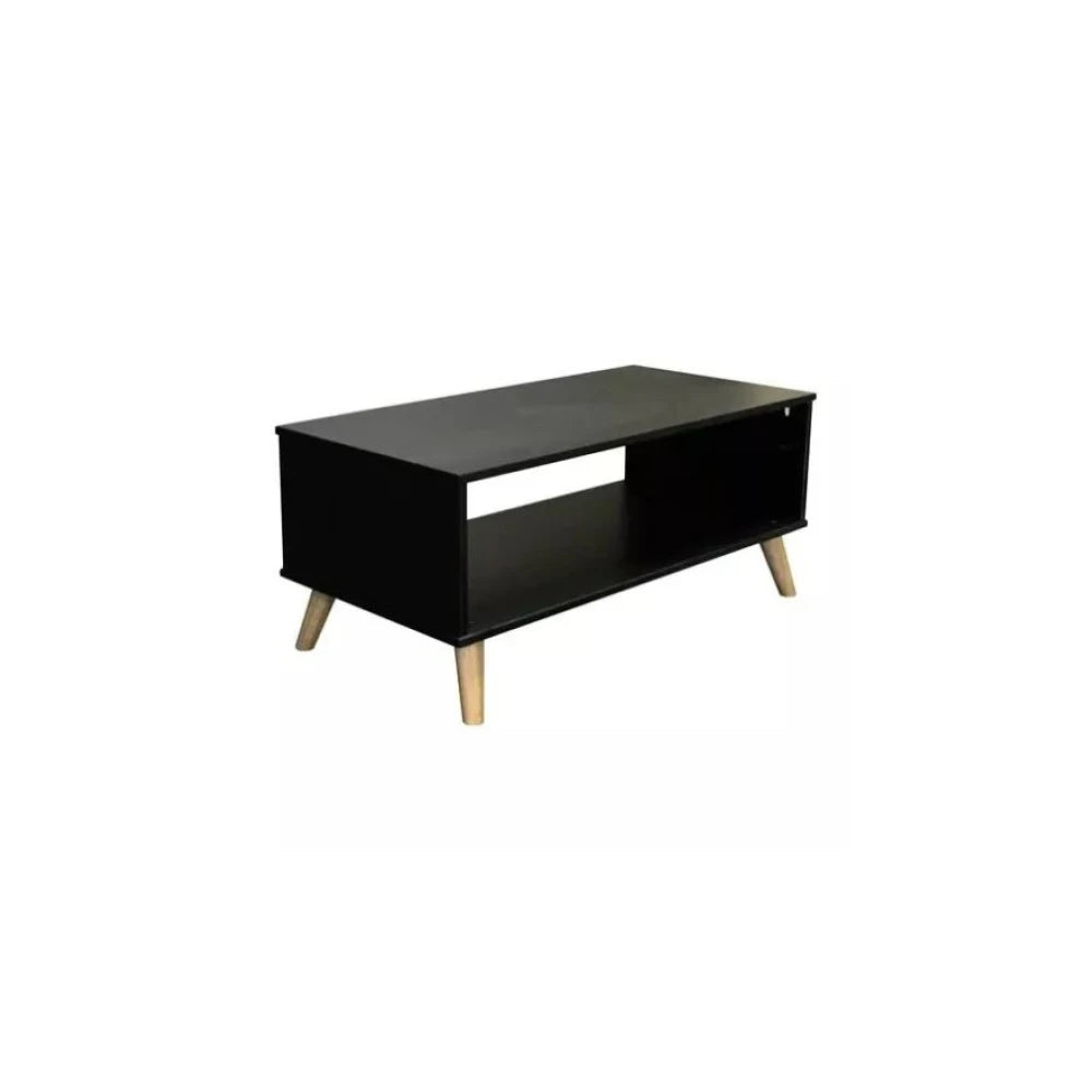 Mesa De Living Madera Maciza - Línea Berlín - Negra