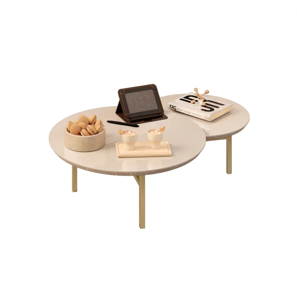 Mesa De Living MDF y Metal - Charlote Blanco