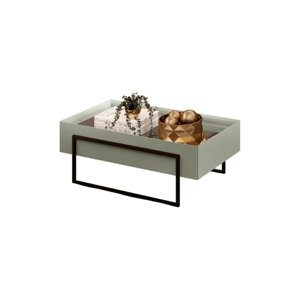 Mesa de Living Vidrio y Metal - Línea París - Verde