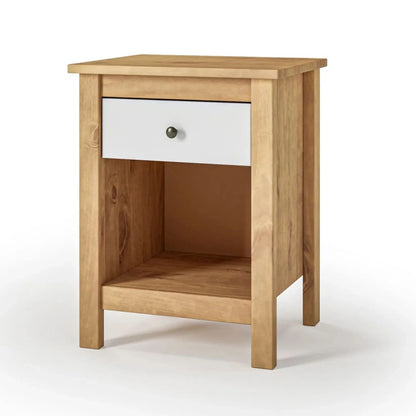 Mesa de Luz 1 Cajón 1 Nicho - Línea Maden - Blanco