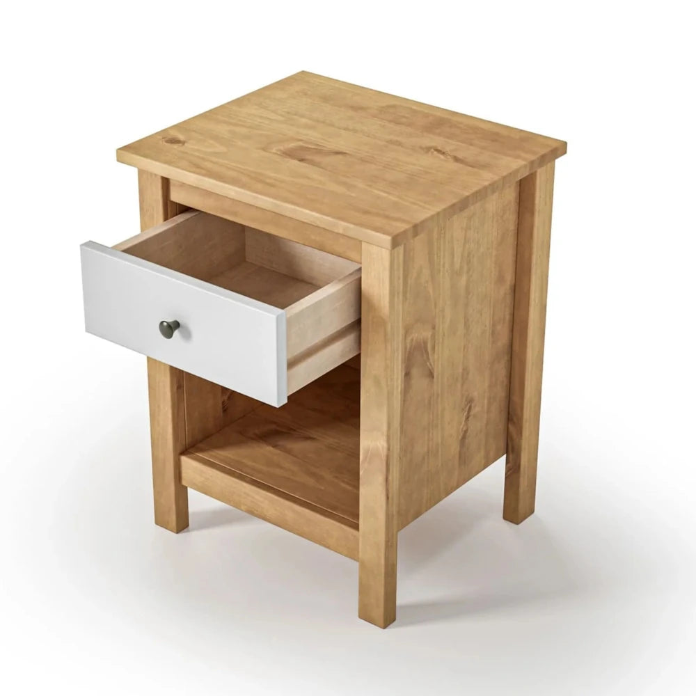 Mesa de Luz 1 Cajón 1 Nicho - Línea Maden - Blanco