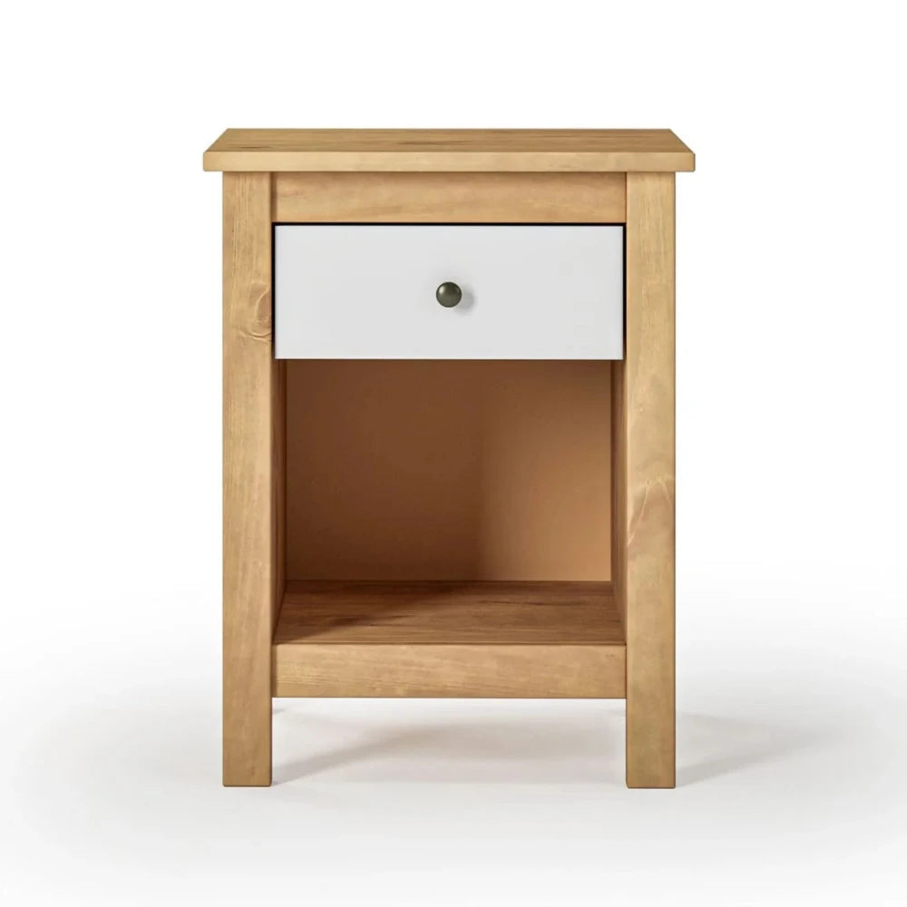 Mesa de Luz 1 Cajón 1 Nicho - Línea Maden - Blanco