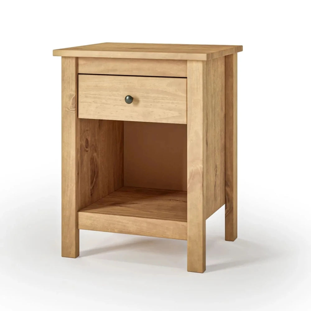 Mesa de Luz 1 Cajón 1 Nicho - Línea Maden - Marrón