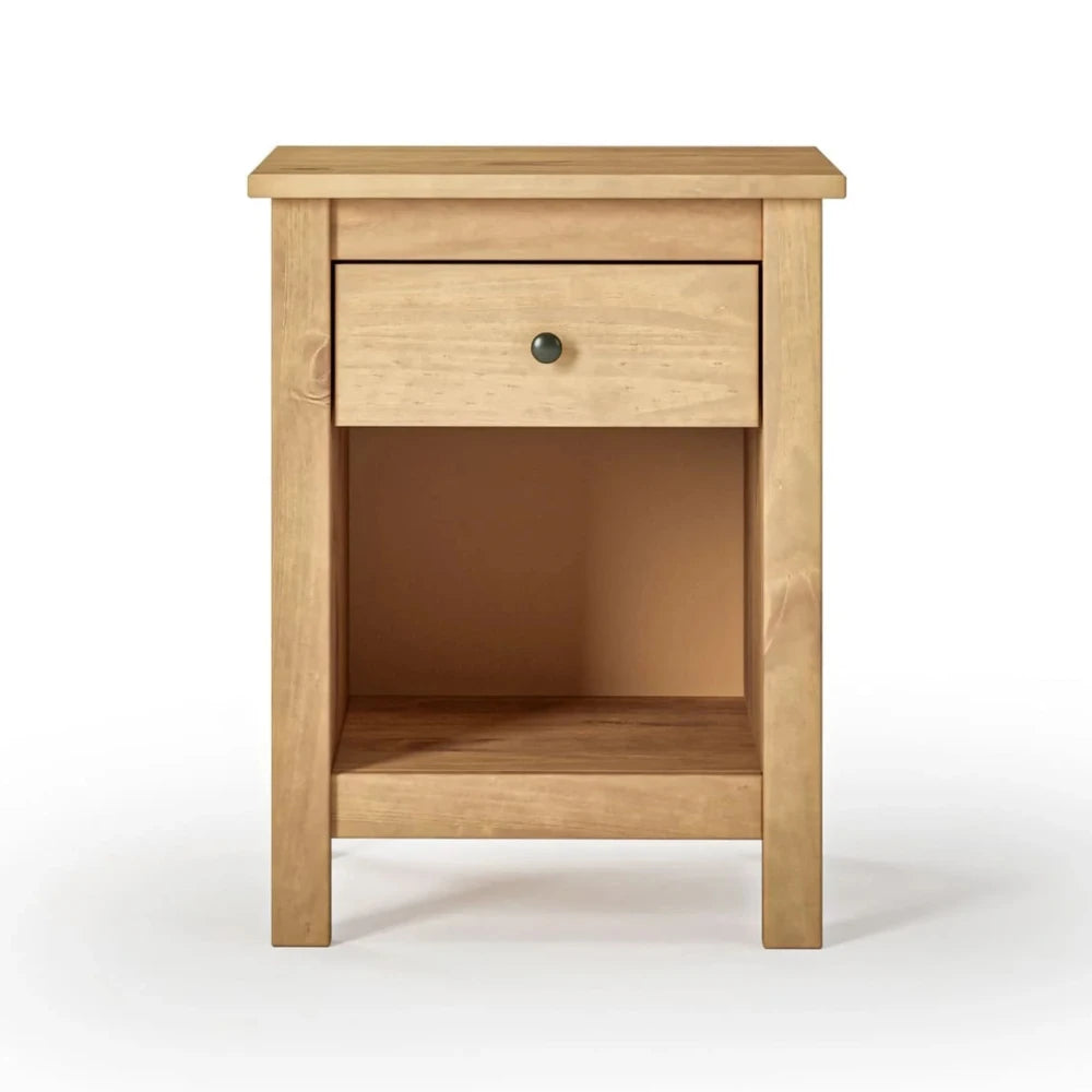 Mesa de Luz 1 Cajón 1 Nicho - Línea Maden - Marrón